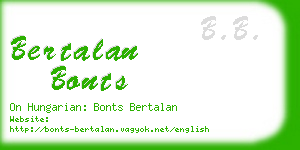 bertalan bonts business card